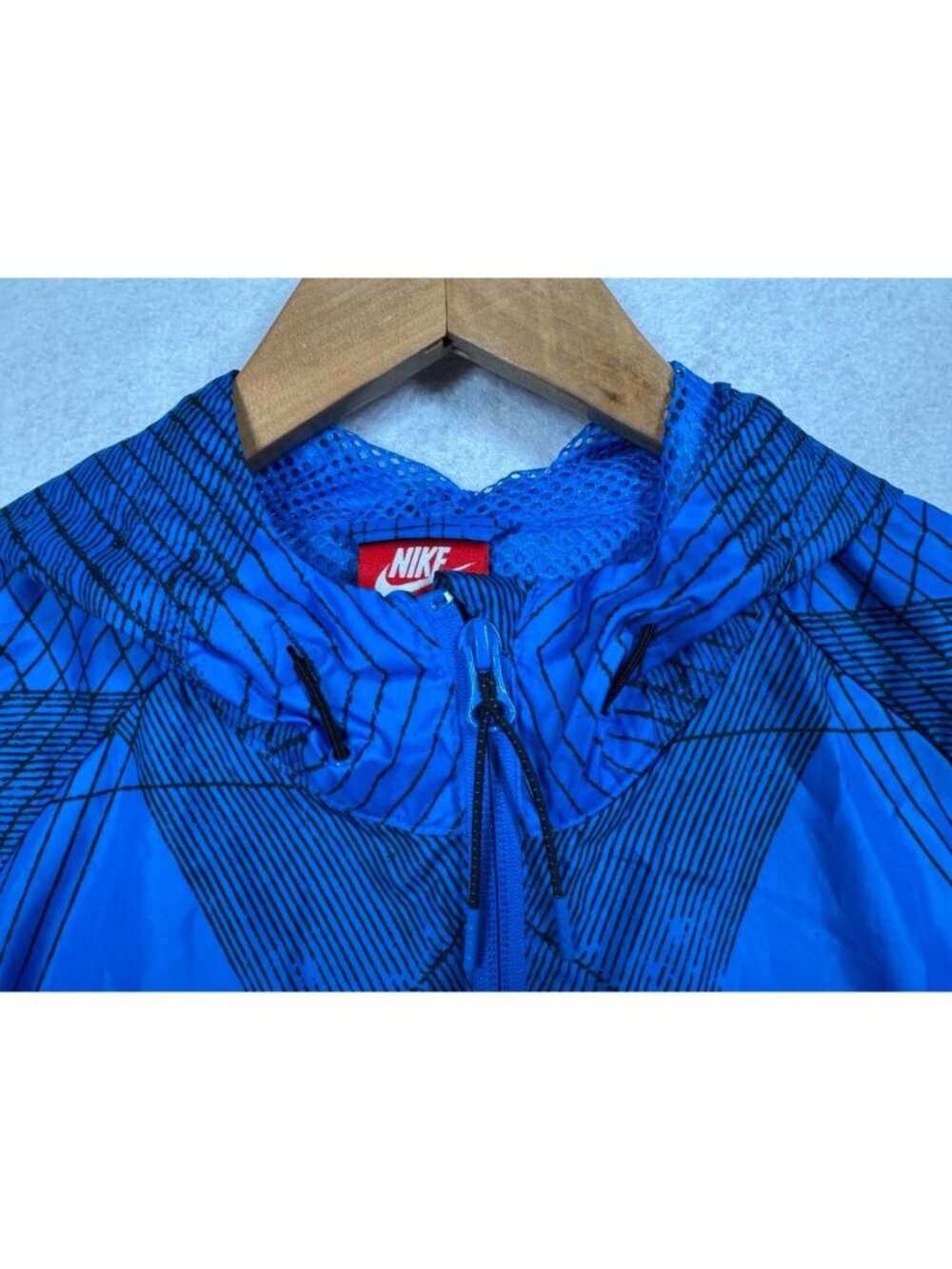 Nike Men's Windrunner Windbreaker Jacket Hooded Royal Blue Black Size Medium M - Picture 4 of 13